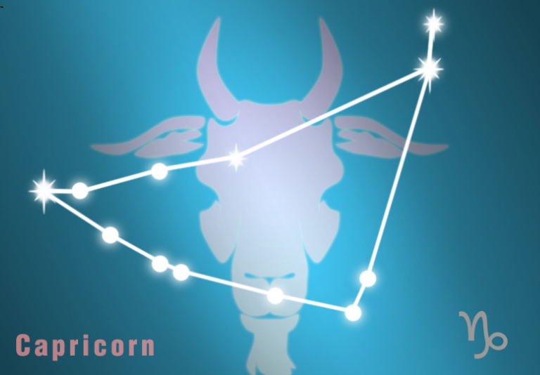 Capricorn sign with the constellation over it