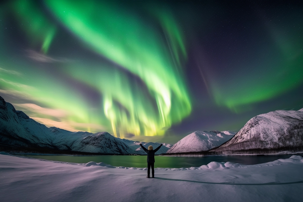 Someone watching the northern lights